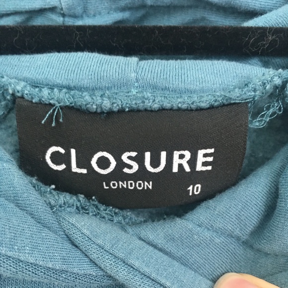 Unisex Closure London Petrol Blue & White Hoodie - Picture 3 of 8